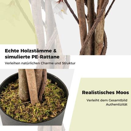 Artificial Bougainvillea Tree, 120 cm, White Flowers