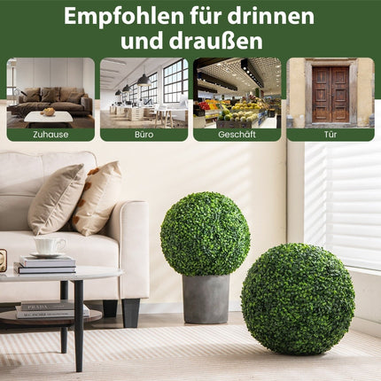 Artificial Boxwood Balls, 48 cm, UV Resistant, Set of 2