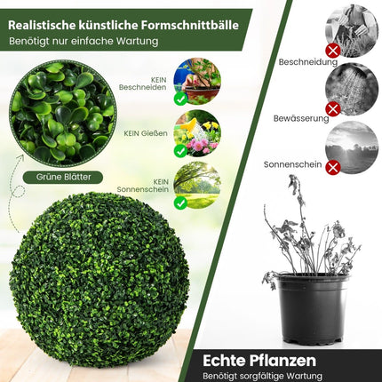 Artificial Boxwood Balls, 48 cm, UV Resistant, Set of 2
