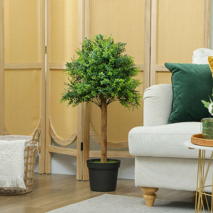 Artificial Boxwood Plant, 90cm, UV-Resistant, Potted