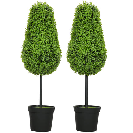 Artificial Boxwood Set, 90cm Teardrop Shape, UV-Resistant