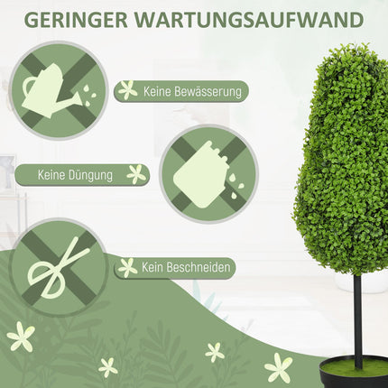 Artificial Boxwood Set, 90cm Teardrop Shape, UV-Resistant