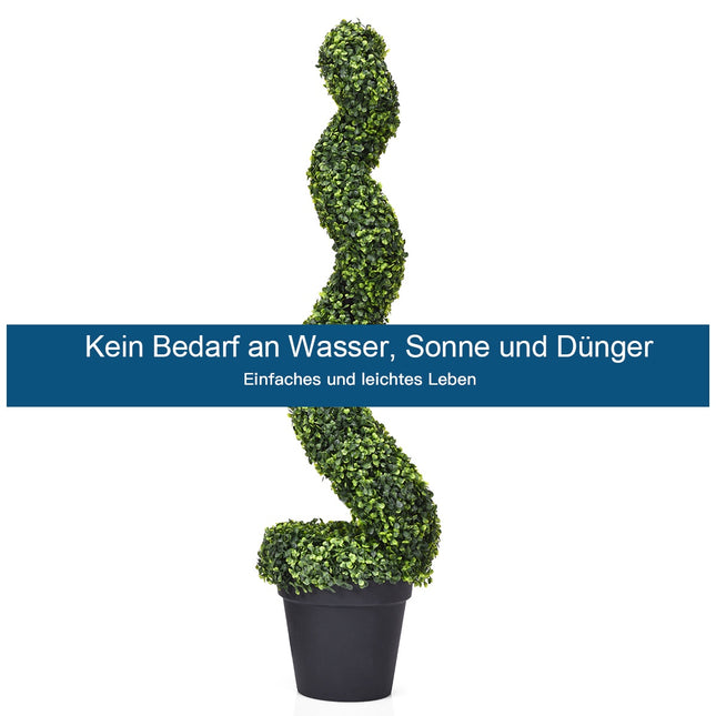 Artificial Boxwood Spiral Tree Set of 2, 4 ft, Potted