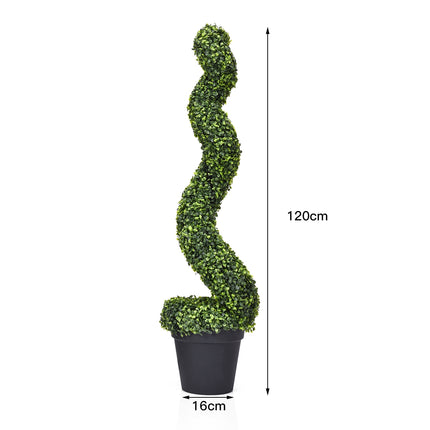 Artificial Boxwood Spiral Tree Set of 2, 4 ft, Potted