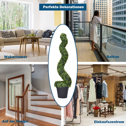 Artificial Boxwood Spiral Tree Set of 2, 4 ft, Potted