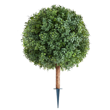 Artificial Boxwood Topiary Trees Set of 2, 27 In, Spikes