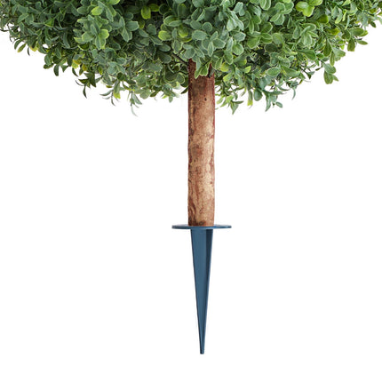 Artificial Boxwood Topiary Trees Set of 2, 27 In, Spikes
