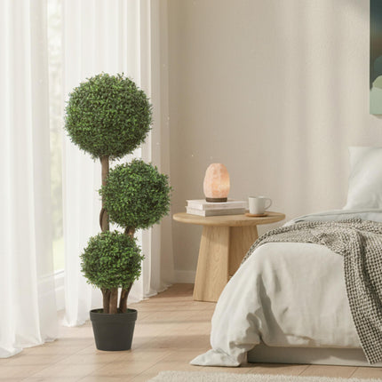 Artificial Boxwood Topiary, Triple Ball Design, 100 cm, Green