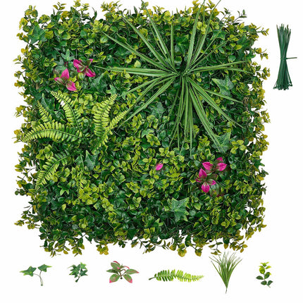 Artificial Boxwood Wall Panels, 16 Pack 20x20 in – Privacy Hedge