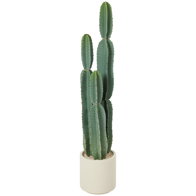 Artificial Cactus Plant in Pot, 111 cm Tall, Green
