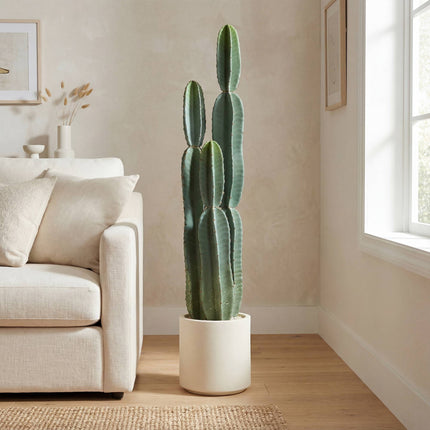 Artificial Cactus Plant in Pot, 111 cm Tall, Green
