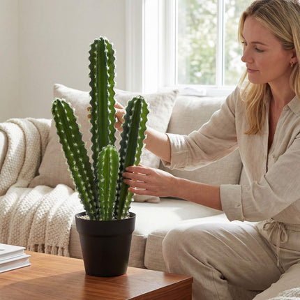 Artificial Cactus Plant in Pot – 53 cm, Maintenance-Free