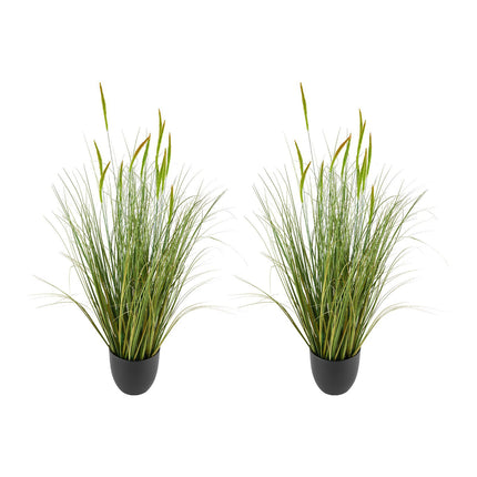 Artificial Cattail Grass in Pot, 2 Pack, 35 Inch