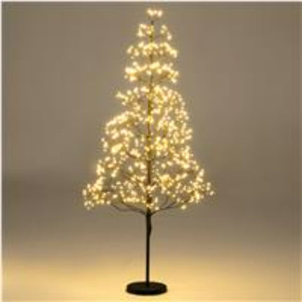 Artificial Cedar Lighted Tree 120cm, 800 Warm LEDs, Black