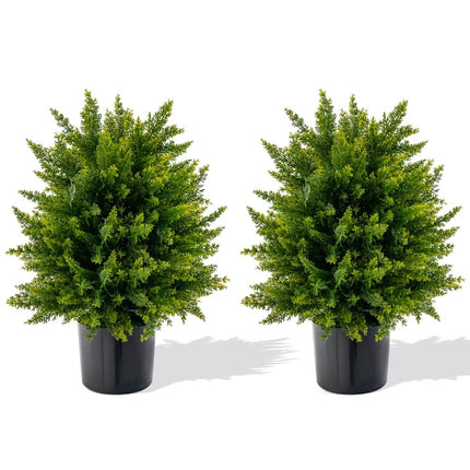 Artificial Cedar Topiary Trees, 2-Pack, 55 cm, UV Resistant