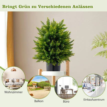 Artificial Cedar Topiary Trees, 2-Pack, 55 cm, UV Resistant