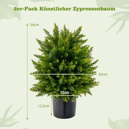 Artificial Cedar Topiary Trees, 2-Pack, 55 cm, UV Resistant