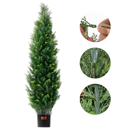 Artificial Cedar Topiary Trees, 2 Pack 60 in UV Resistant