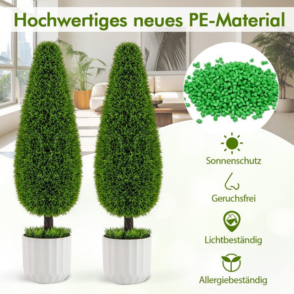 Artificial Cedar Tree with Pot, 90cm, Set of 2