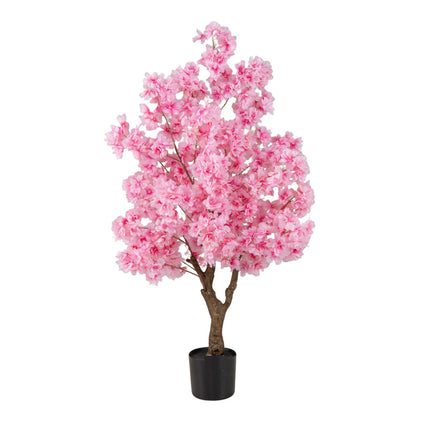 Artificial Cherry Blossom Tree 118 cm, Pink, Cement Base