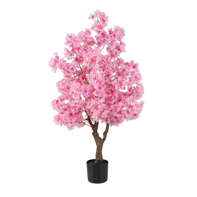 Artificial Cherry Blossom Tree 118 cm, Pink, Cement Base