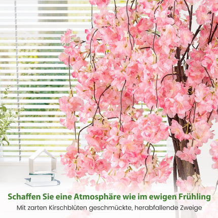 Artificial Cherry Blossom Tree in Pot, 163 cm, Pink Flowers