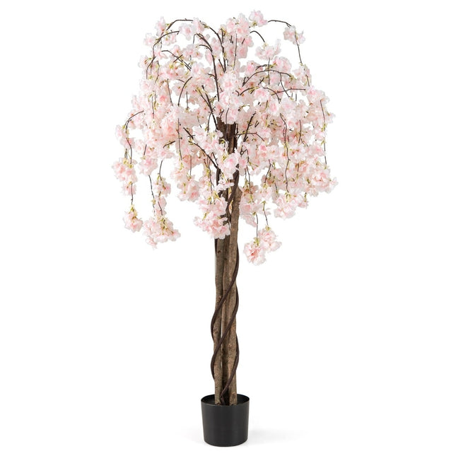 Artificial Cherry Blossom Tree in Pot, 163 cm, White Flowers