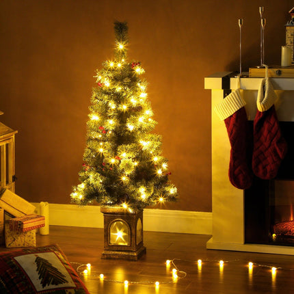 Artificial Christmas Tree, 120 cm, 100 LED Lights, 8 Modes