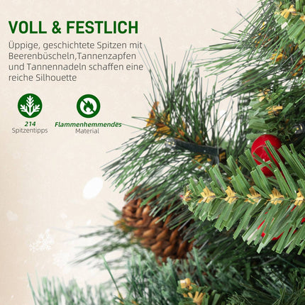 Artificial Christmas Tree, 120 cm, 100 LED Lights, 8 Modes
