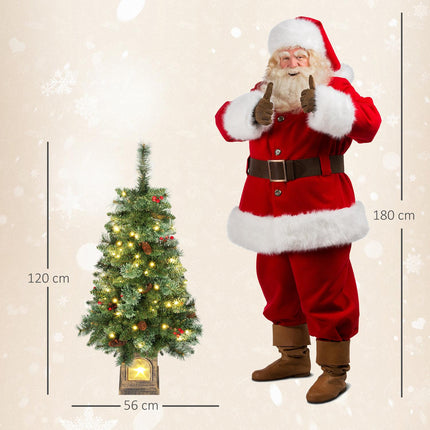 Artificial Christmas Tree, 120 cm, 100 LED Lights, 8 Modes