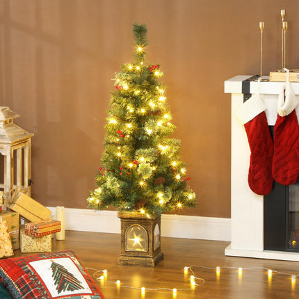 Artificial Christmas Tree, 120 cm, 100 LED Lights, 8 Modes