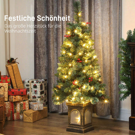 Artificial Christmas Tree, 120 cm, 100 LED Lights, 8 Modes