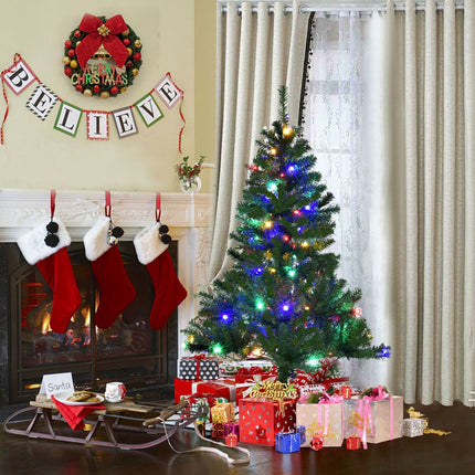 Artificial Christmas Tree 120 cm, LED Lights, Stand