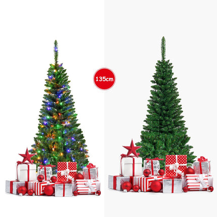Artificial Christmas Tree 135 cm, 150 LED Lights, Metal Stand