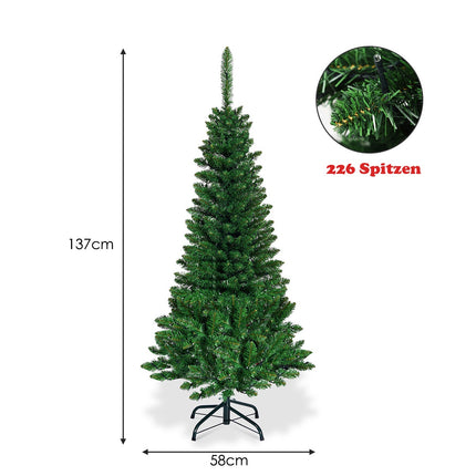 Artificial Christmas Tree 135 cm, 150 LED Lights, Metal Stand