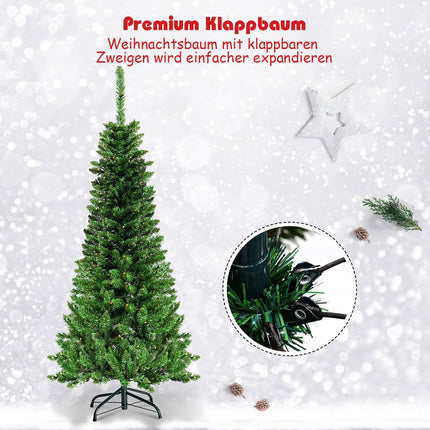 Artificial Christmas Tree 135 cm, 150 LED Lights, Metal Stand