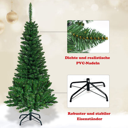 Artificial Christmas Tree 135 cm, 150 LED Lights, Metal Stand