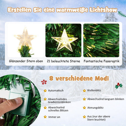 Artificial Christmas Tree 150cm, Fiber Optic, 8 Modes