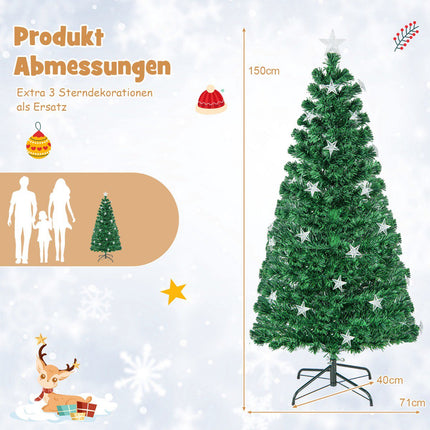 Artificial Christmas Tree 150cm, Fiber Optic, 8 Modes