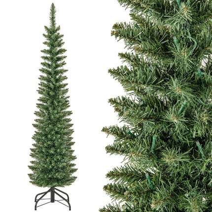 Artificial Christmas Tree 150cm, Pre-Lit 150 LEDs, Slim
