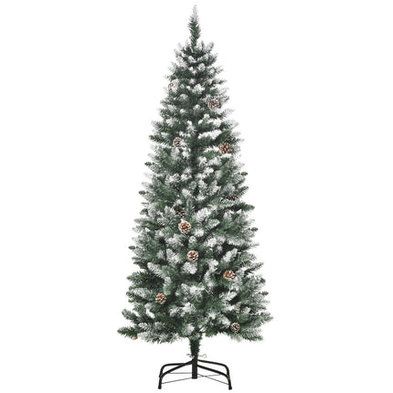 Artificial Christmas Tree, 150 cm, Snowy Branches, Pinecones