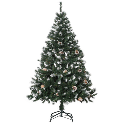 Artificial Christmas Tree, 150 cm, Snowy Branches, Pinecones