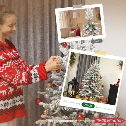 Artificial Christmas Tree, 150cm Snowy Pine, 1162 Branches