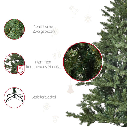 1.5M Artificial Christmas Tree, PVC, Metal Base, Green