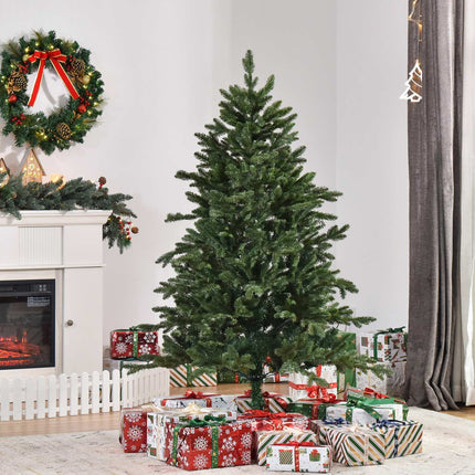 1.5M Artificial Christmas Tree, PVC, Metal Base, Green