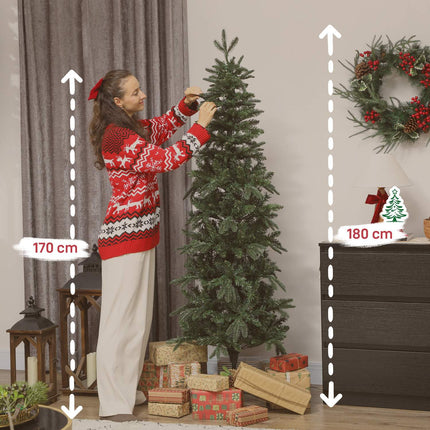 Artificial Christmas Tree, 180 cm, 605 Branches, 200 LED