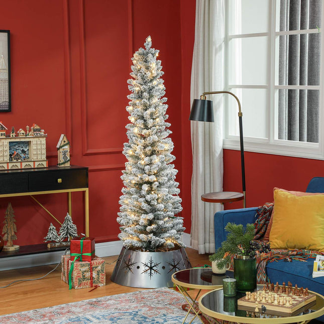 6ft Artificial Christmas Tree, 150 LEDs, Flame Retardant