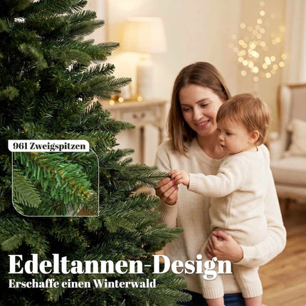 Artificial Christmas Tree 180 cm, Green, Foldable Wood Stand