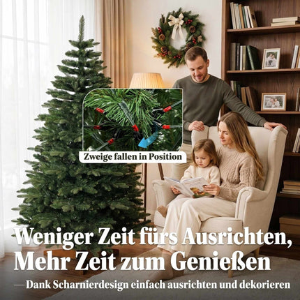 Artificial Christmas Tree 180 cm, Green, Foldable Wood Stand