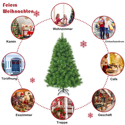 Artificial Christmas Tree, 180 cm, PVC Needles, Metal Stand